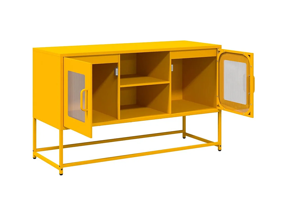 Meuble TV jaune moutarde 100,5x39x60,5 cm acier