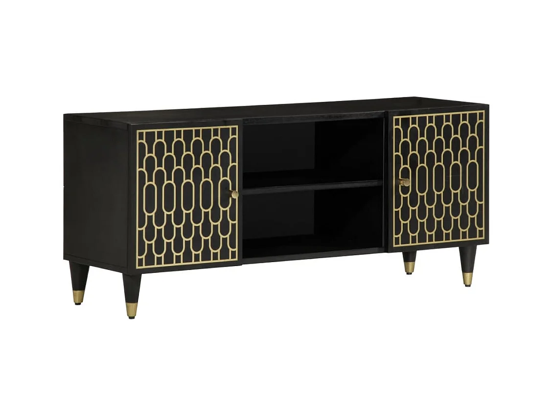 Mueble de TV madera maciza de mango 105x33x46 cm