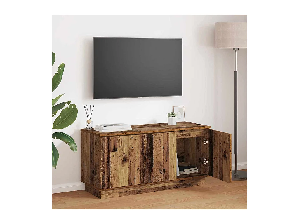 Mueble de TV con LED Madera Vieja 100 x 38 x 49 cm