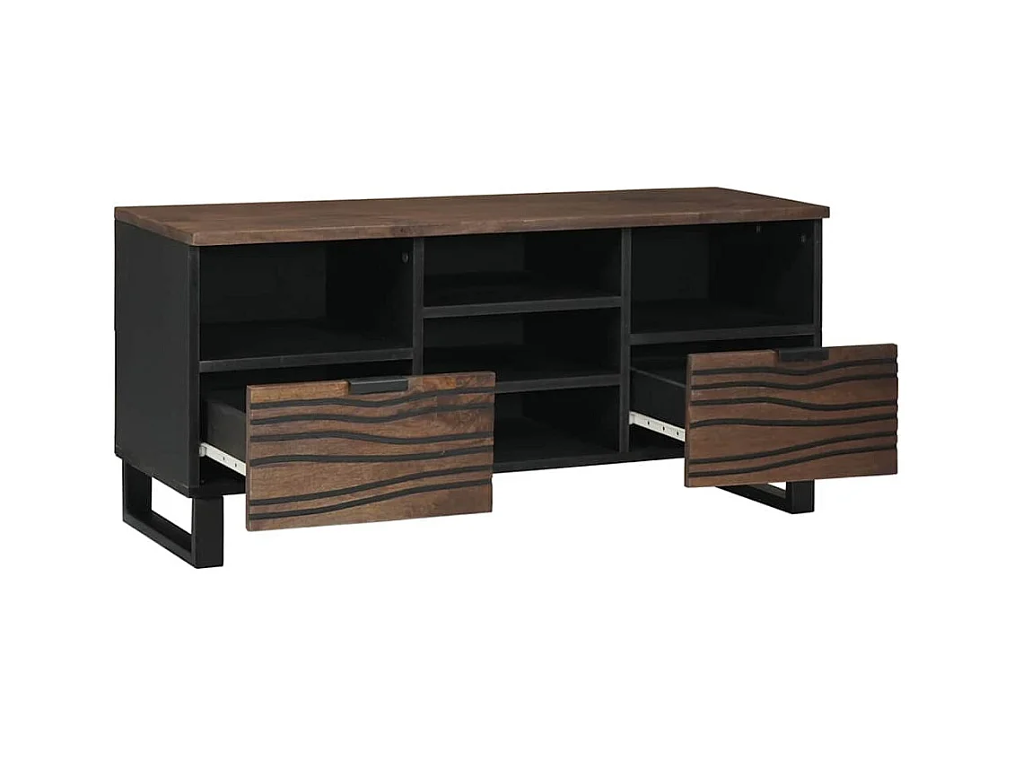 Meuble TV Marron 100 x 33 x 46 cm bois de manguier massif