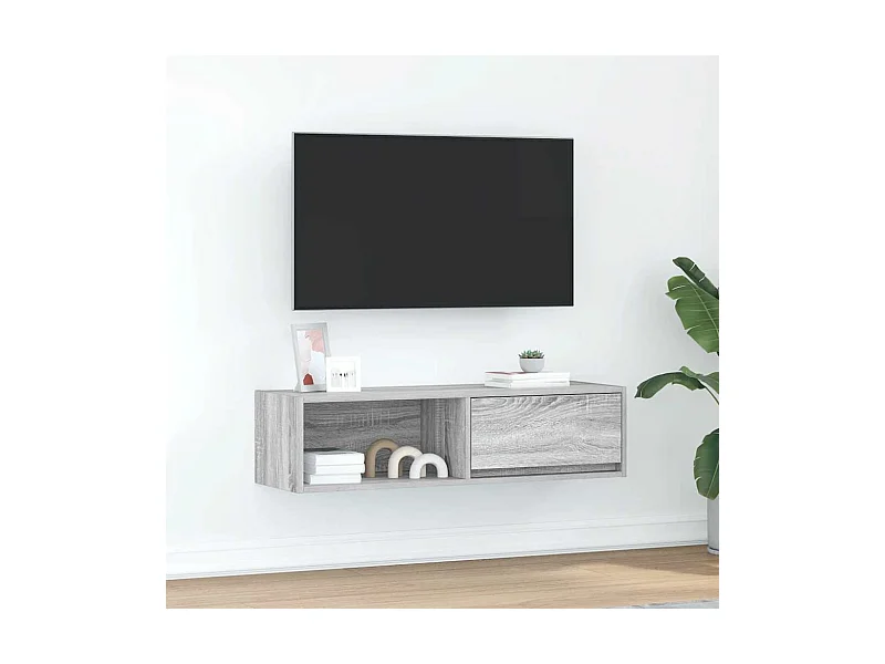 Mueble de TV Sonoma gris 100x31x25,5 cm madera de ingeniería