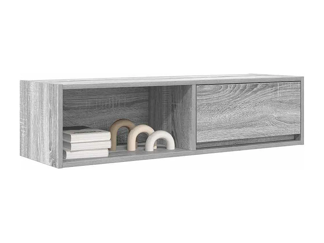 Meuble TV sonoma gris 100x31x25,5 cm bois d'ingénierie