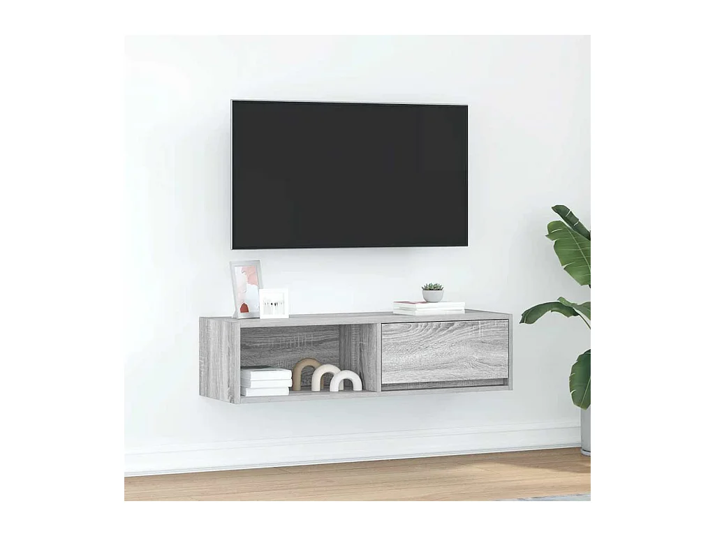 Móvel de TV 100x31x25,5 cm derivados de madeira cinzento sonoma