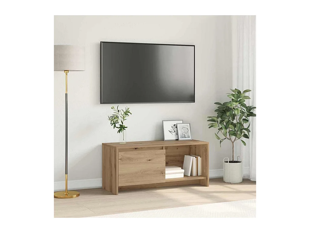Meuble TV chêne artisanal 90 x 35 x 40 cm Bois d'ingénierie