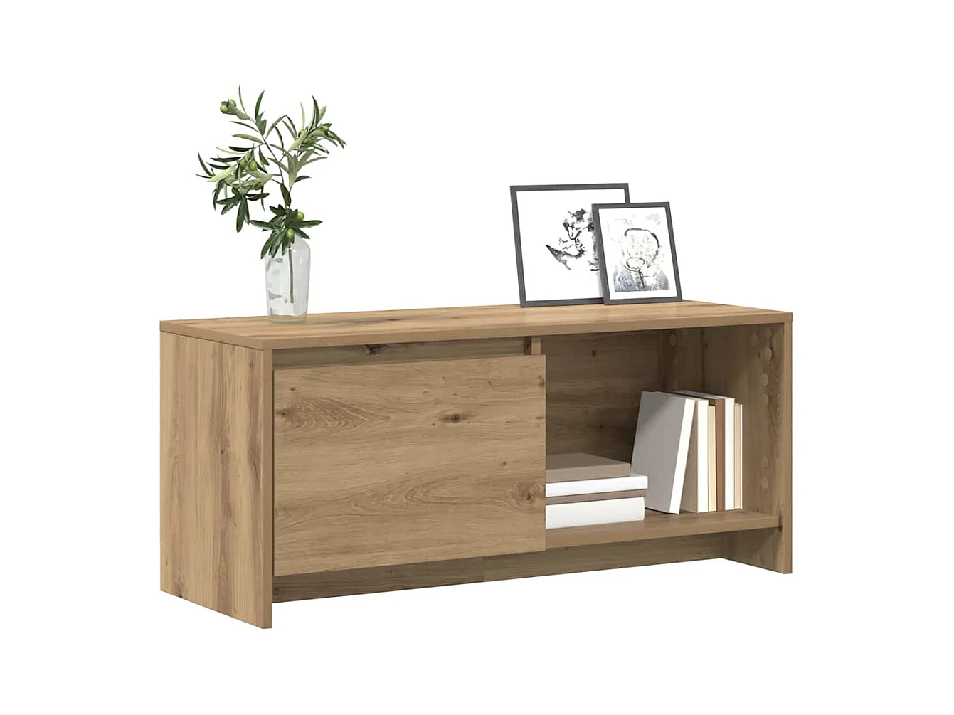 Meuble TV chêne artisanal 90 x 35 x 40 cm Bois d'ingénierie