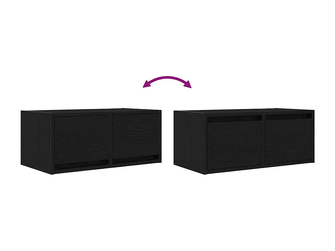 Meubles TV 2 pièces chêne noir 60x31x25,5 cm bois d'ingénierie