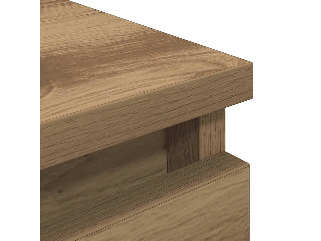 Meuble TV chêne artisanal 40x35x54 cm bois d'ingénierie