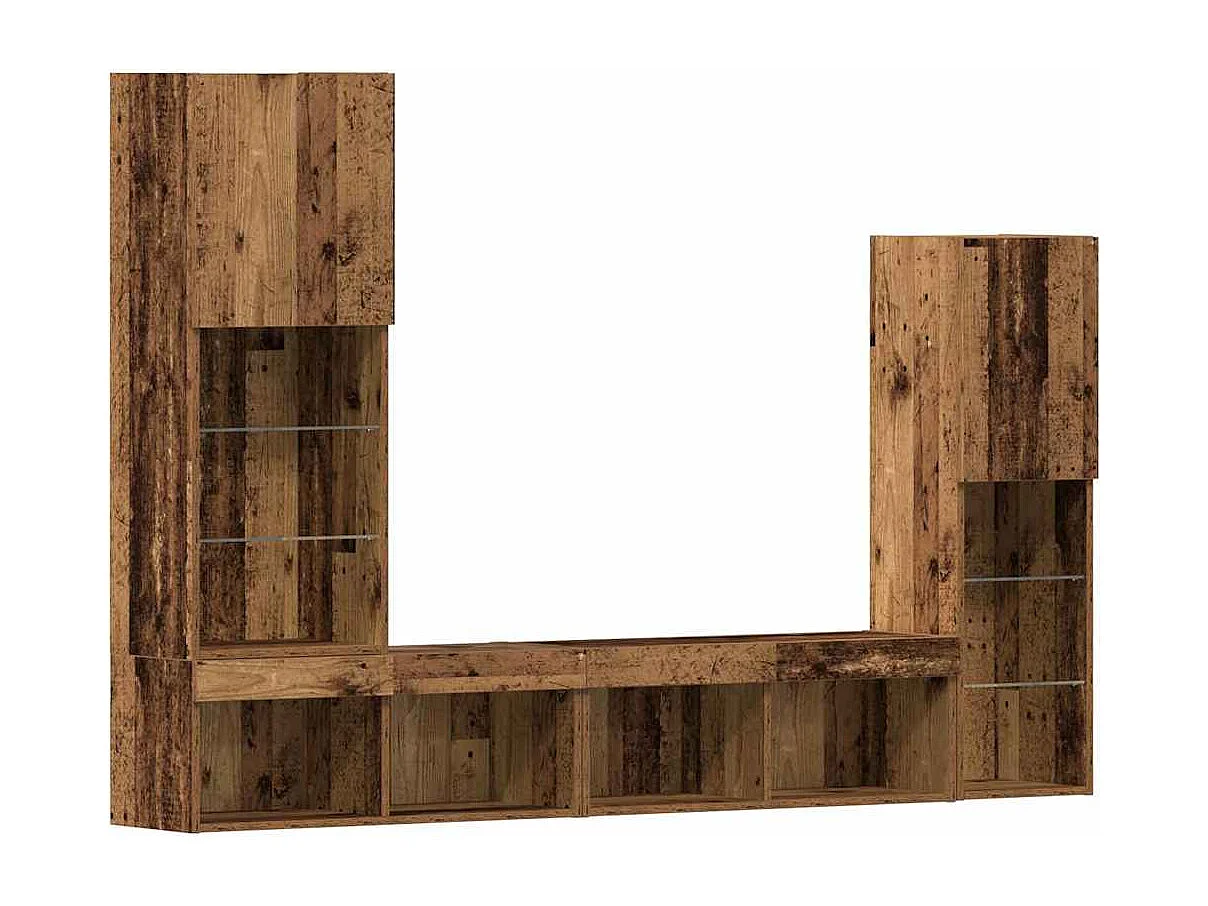 Meuble TV 4 pièces Bois ancien 40.5 x 30 x 102 cm