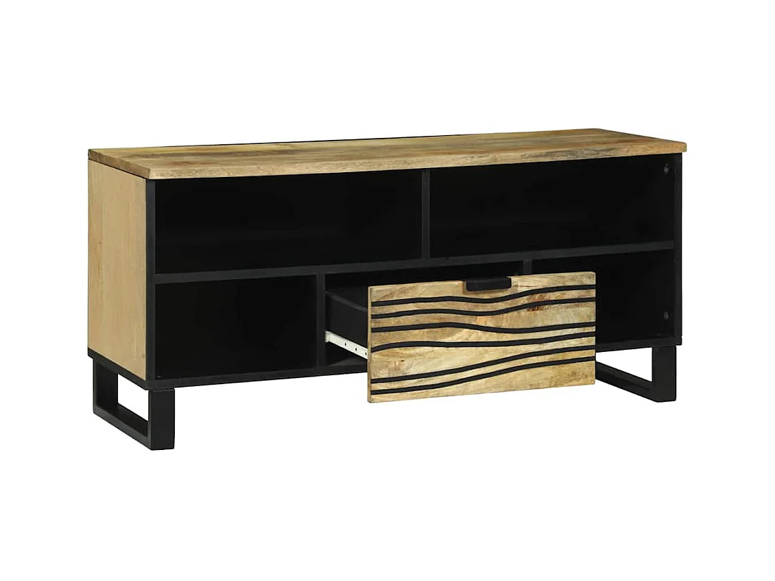 Meuble TV Marron 105 x 33 x 46 cm bois de manguier massif
