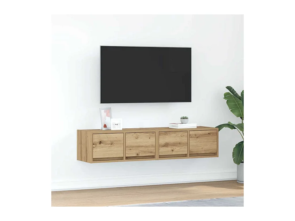 Meubles TV 2 pièces chêne artisanal 60x31x25,5cm bois d'ingénierie