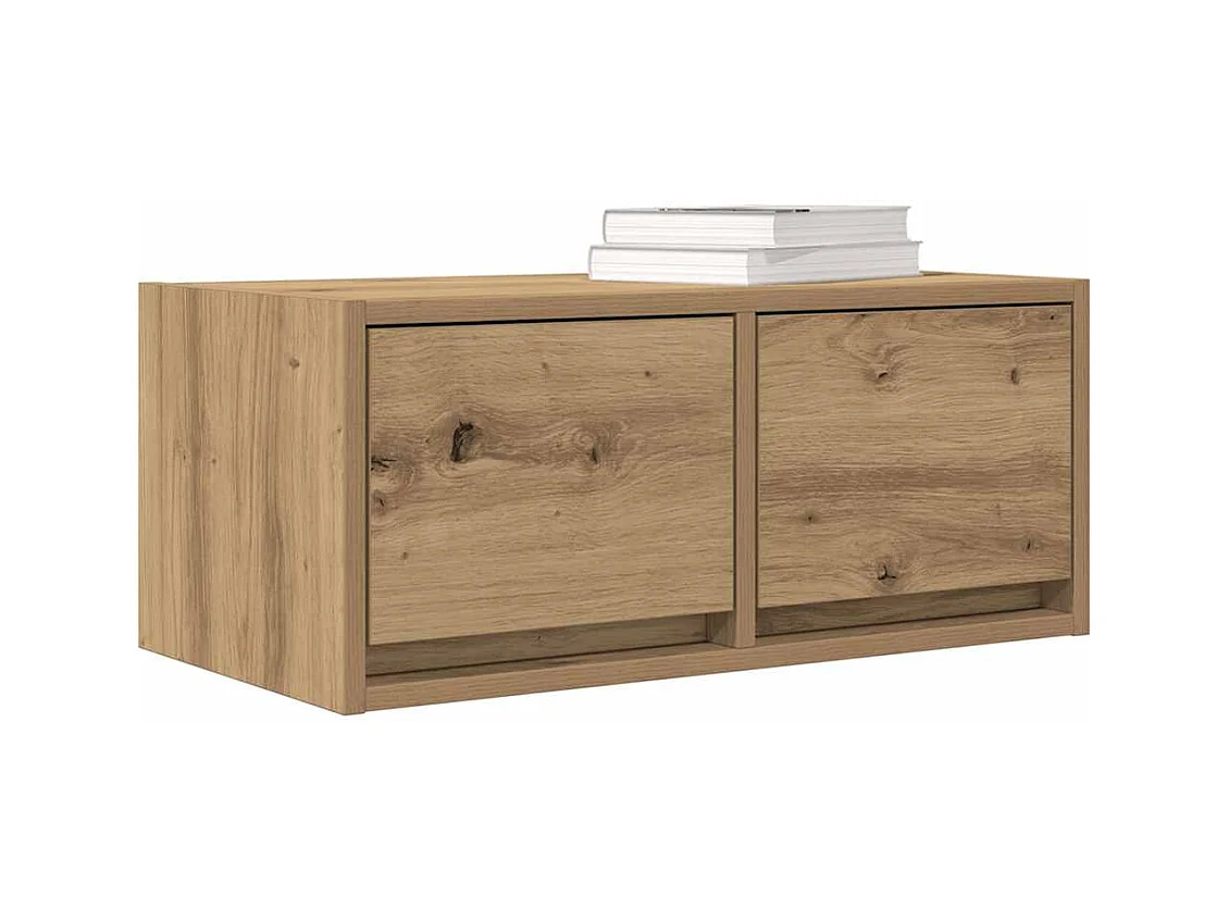 Meubles TV 2 pièces chêne artisanal 60x31x25,5cm bois d'ingénierie