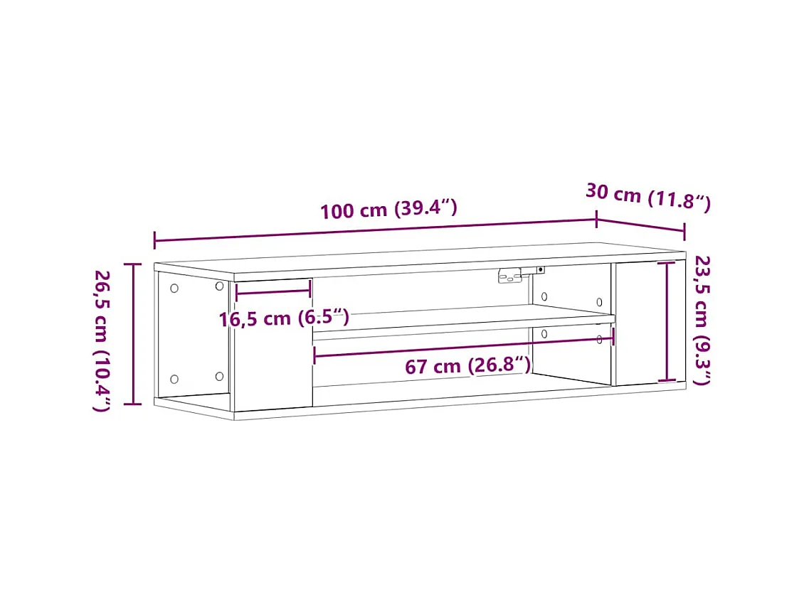 Meuble TV Beige 100 x 30 x 26,5 cm Bois d'ingénierie