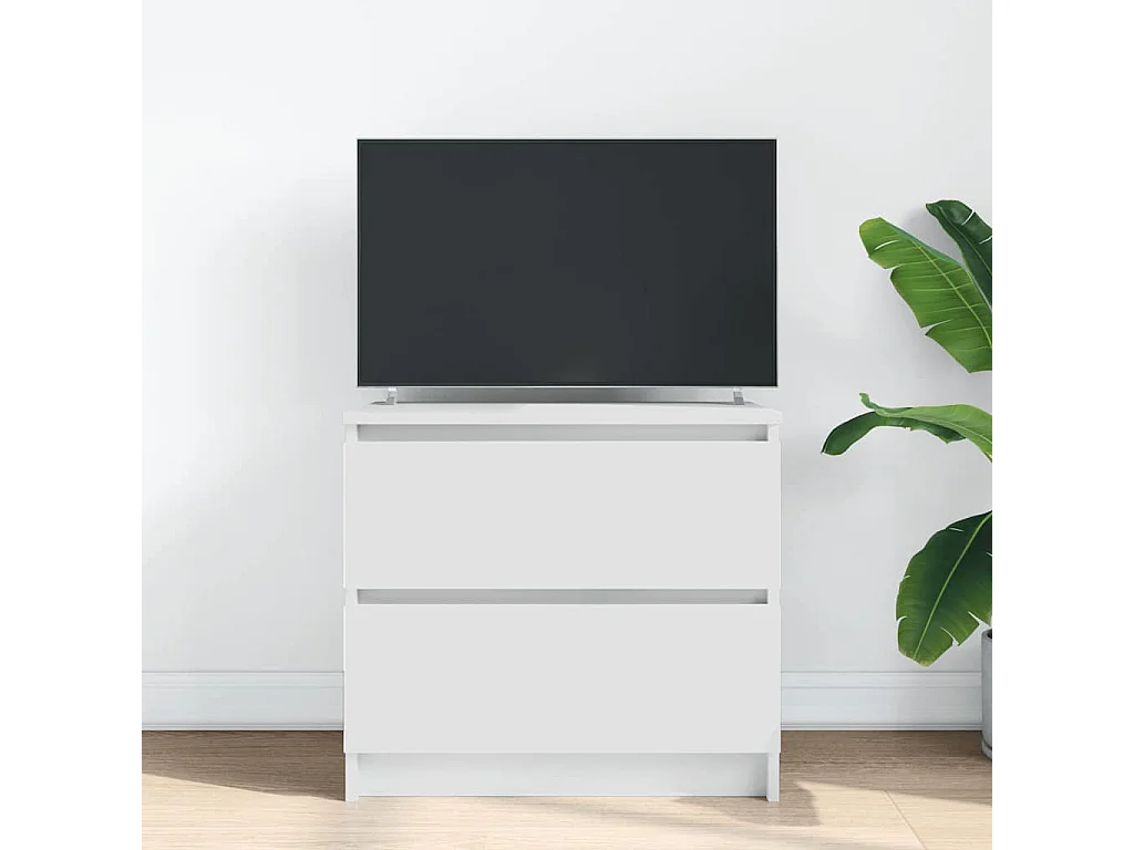 Meuble TV blanc 60x35x54 cm bois d'ingénierie