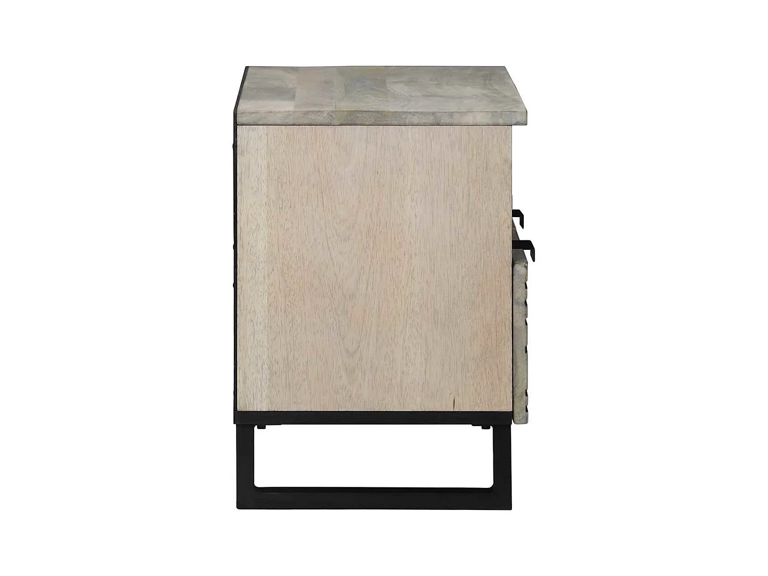 Meuble TV Blanc 70 x 33 x 46 cm bois de manguier massif