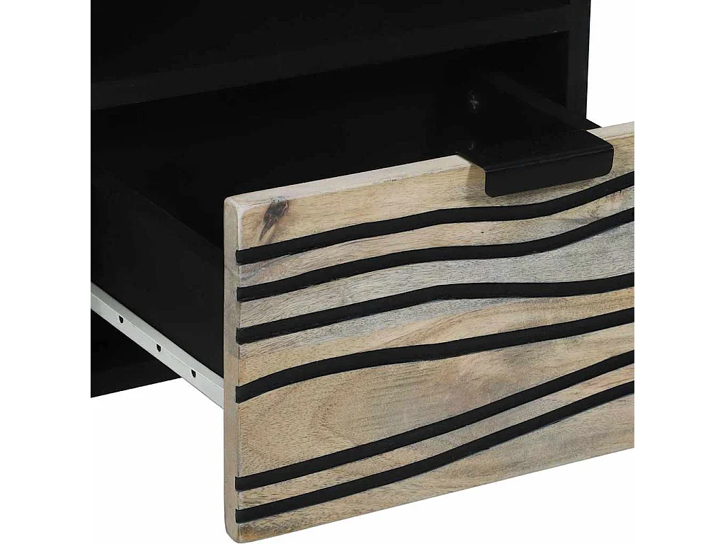 Meuble TV Blanc 70 x 33 x 46 cm bois de manguier massif