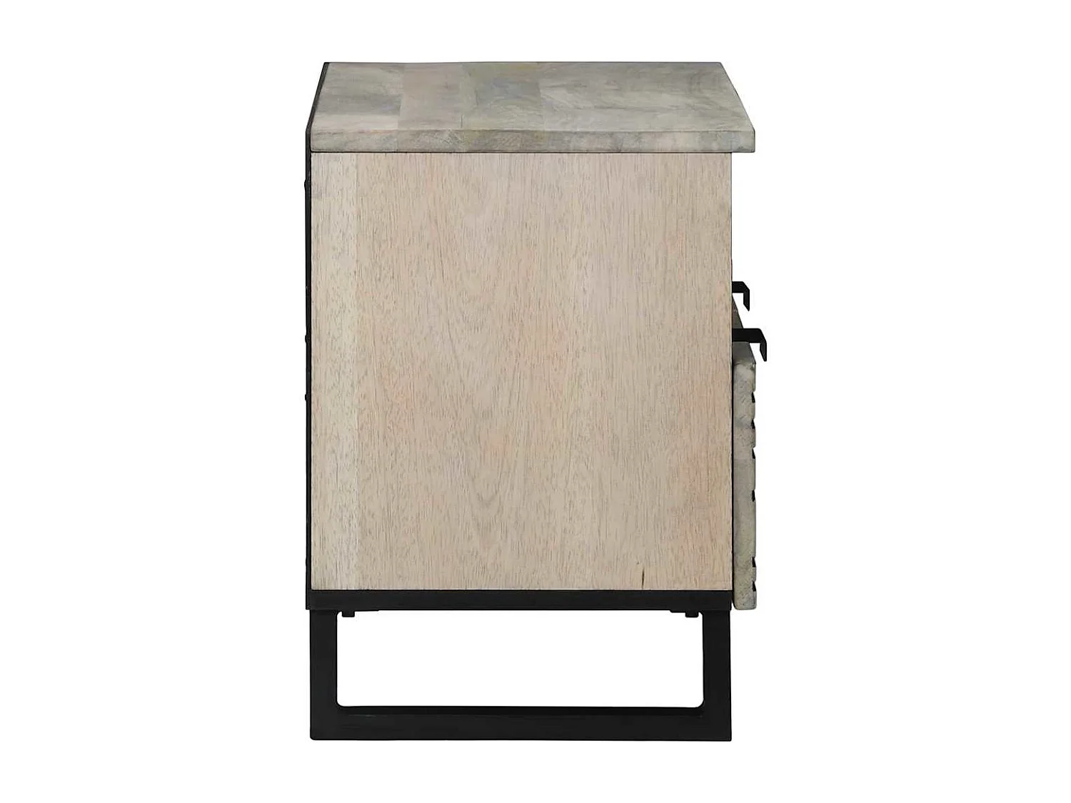 Meuble TV Blanc 70 x 33 x 46 cm bois de manguier massif
