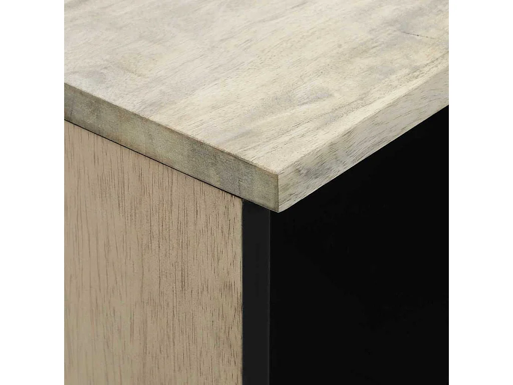 Meuble TV Blanc 70 x 33 x 46 cm bois de manguier massif