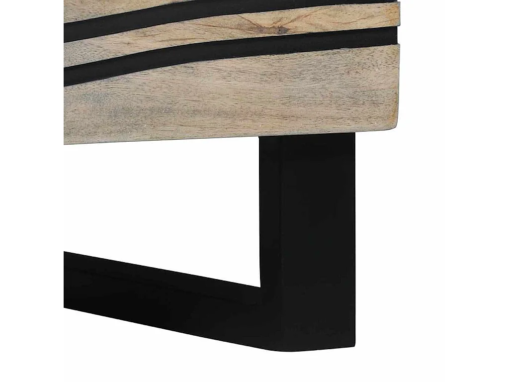 Meuble TV Blanc 70 x 33 x 46 cm bois de manguier massif