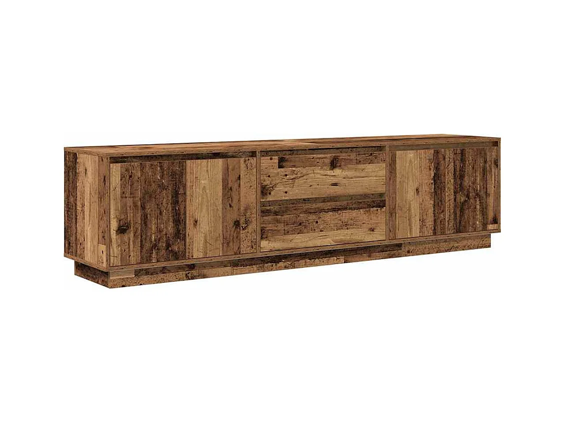 Meuble TV avec éclairage LED vieux bois 193,5x41x50 cm