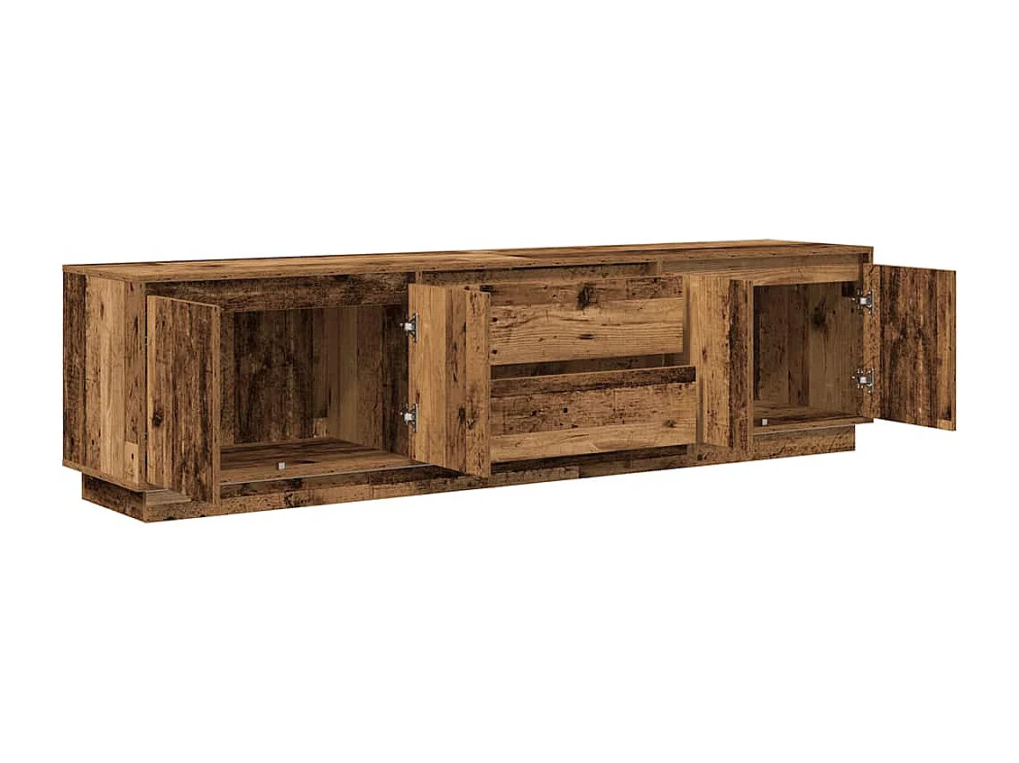 Meuble TV avec éclairage LED vieux bois 193,5x41x50 cm