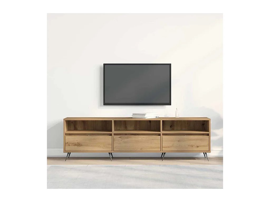 Meuble TV chêne artisanal 150 x 30 x 44.5 cm Bois d'ingénierie
