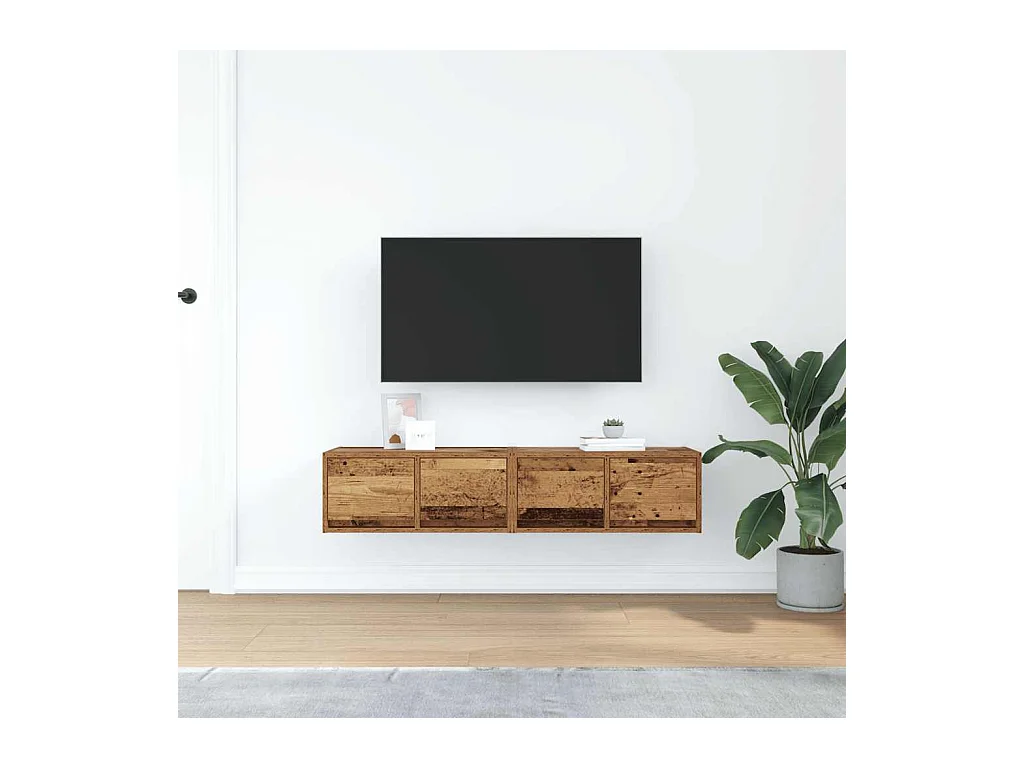Meubles TV 2 pièces vieux bois 60x31x25,5 cm bois d'ingénierie