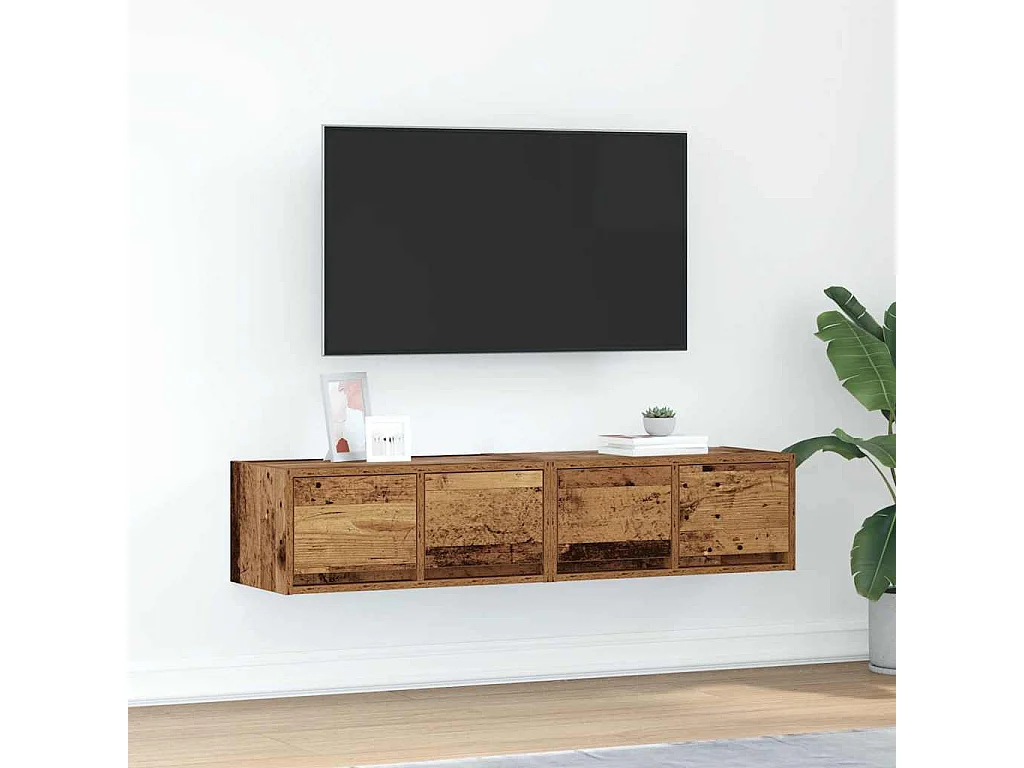 Meubles TV 2 pièces vieux bois 60x31x25,5 cm bois d'ingénierie