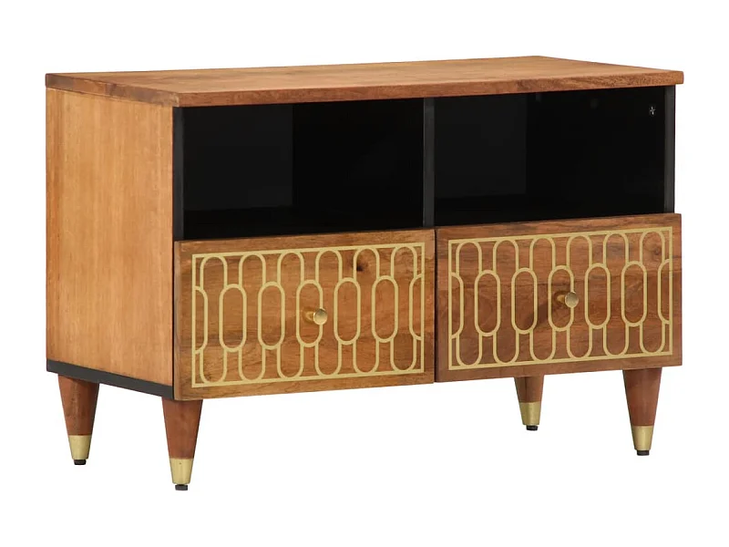 Mueble de TV madera maciza de mango 70x33x46 cm