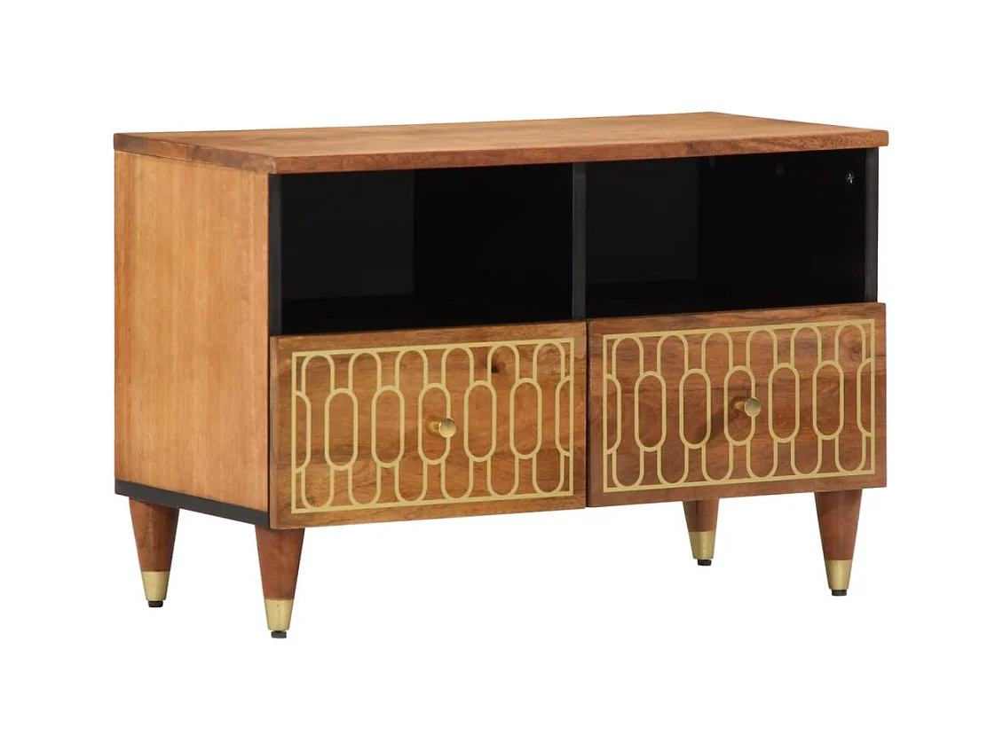 Meuble TV 70x33x46 cm Bois massif de manguier