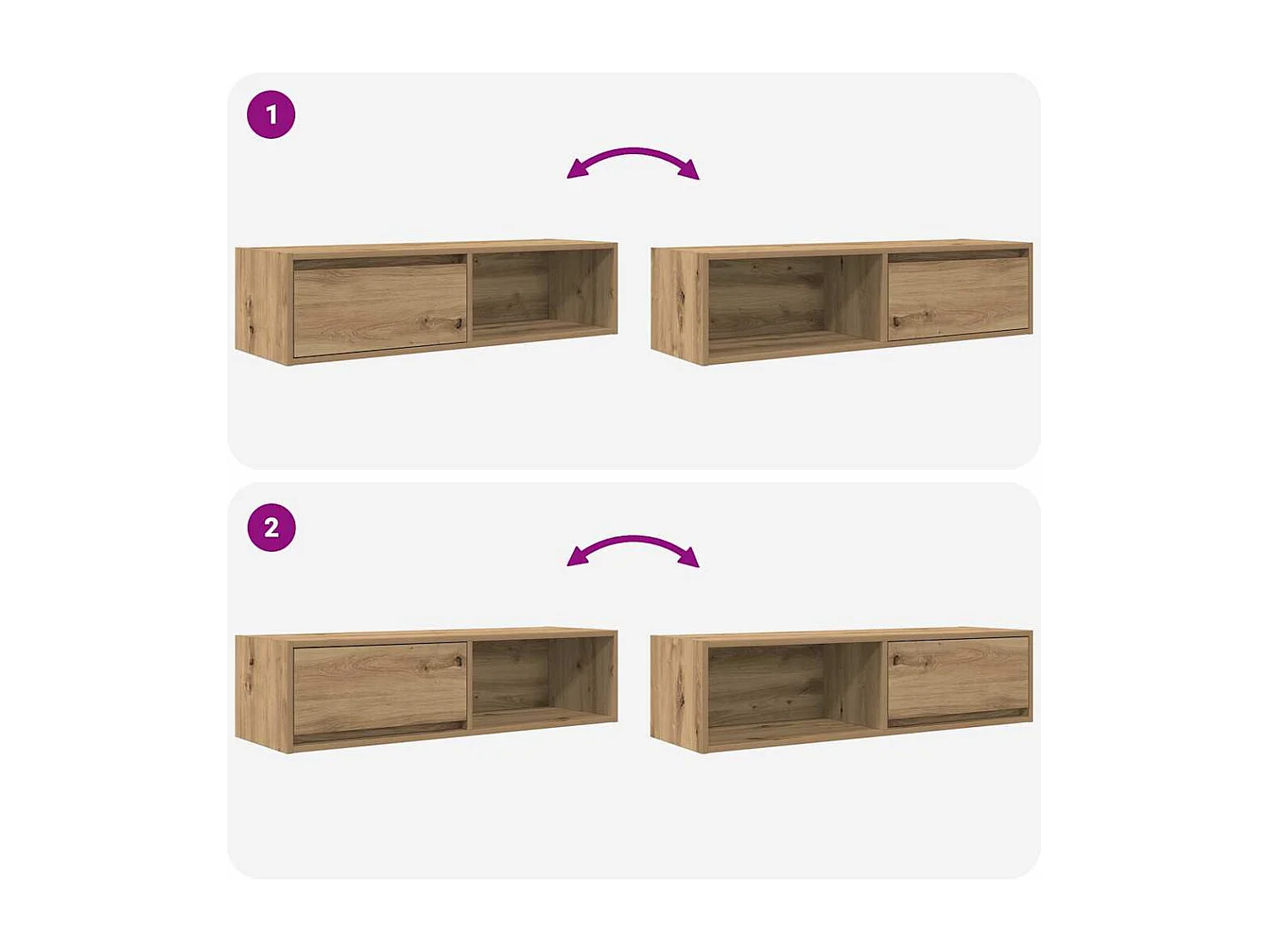 Meubles TV 2 pièces chêne artisanal 100x31x25,5 cm bois ingénierie
