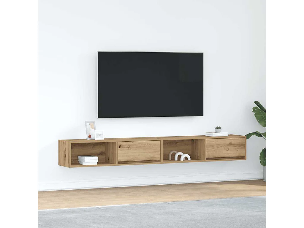 Móveis TV 2peças 100x31x25,5cm deriv. madeira carvalho artesanal