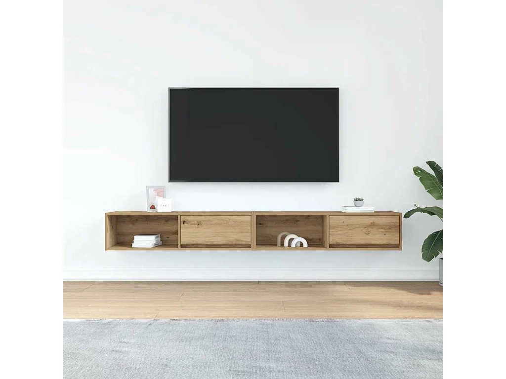 Móveis TV 2peças 100x31x25,5cm deriv. madeira carvalho artesanal