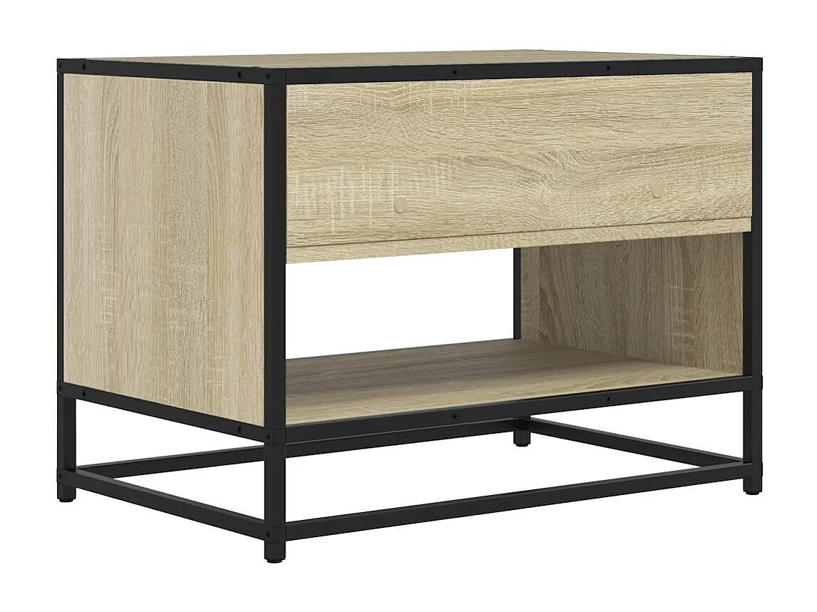 Mueble TV metal y madera ingeniería roble Sonoma 61x40x46 cm