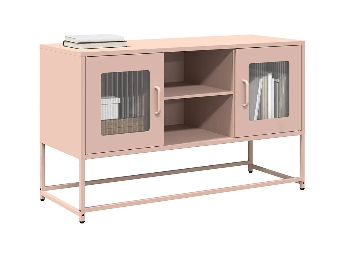 Mueble para TV de acero rosa 100,5x39x60,5 cm