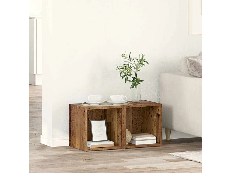 Gabinete de TV 2 pcs Marrón 37 x 35 x 37 cm