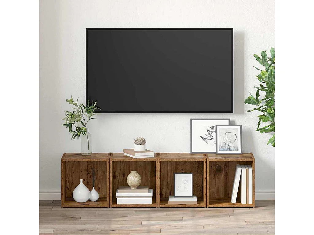 Gabinete para TV 2 peças Castanho 37 x 35 x 37 cm