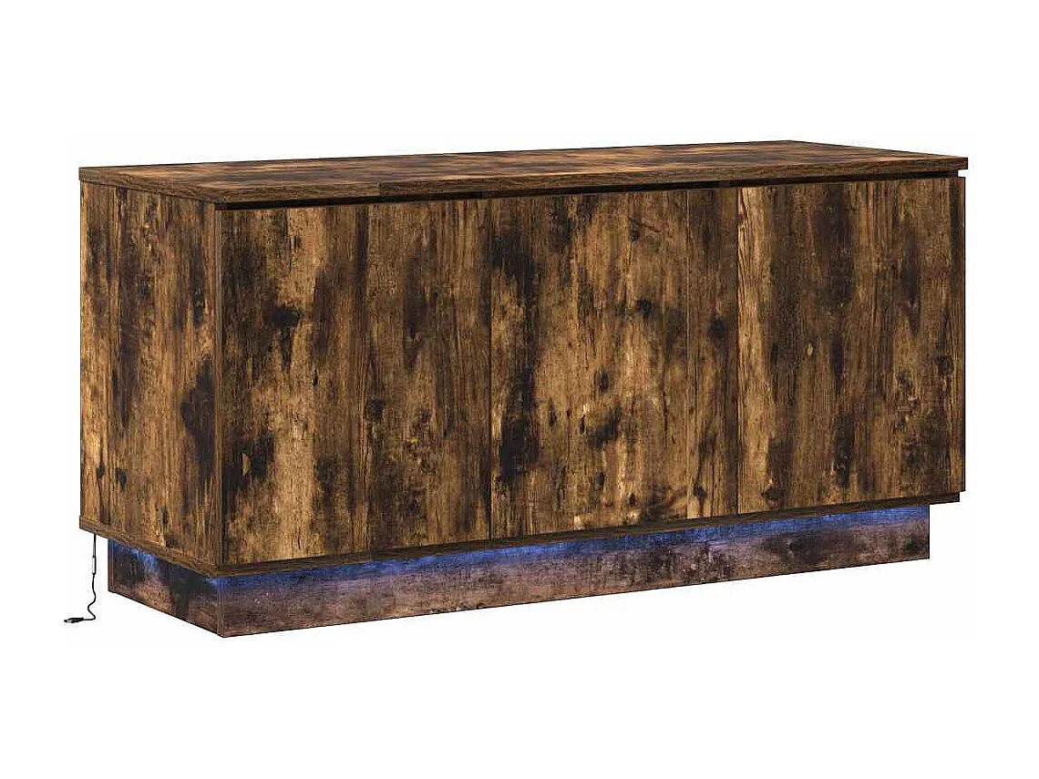 Meuble TV avec LED Chêne fumé 100 x 38 x 49 cm