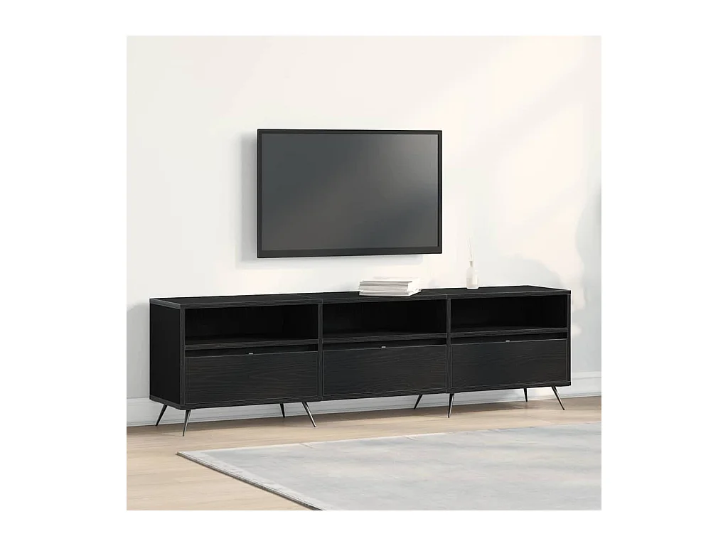 Gabinete para TV Carvalho preto 150 x 30 x 44.5 cm