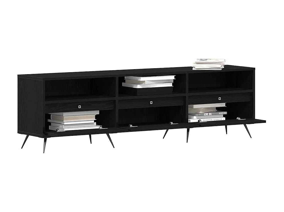 Meuble TV Chêne noir 150 x 30 x 44.5 cm Bois d'ingénierie