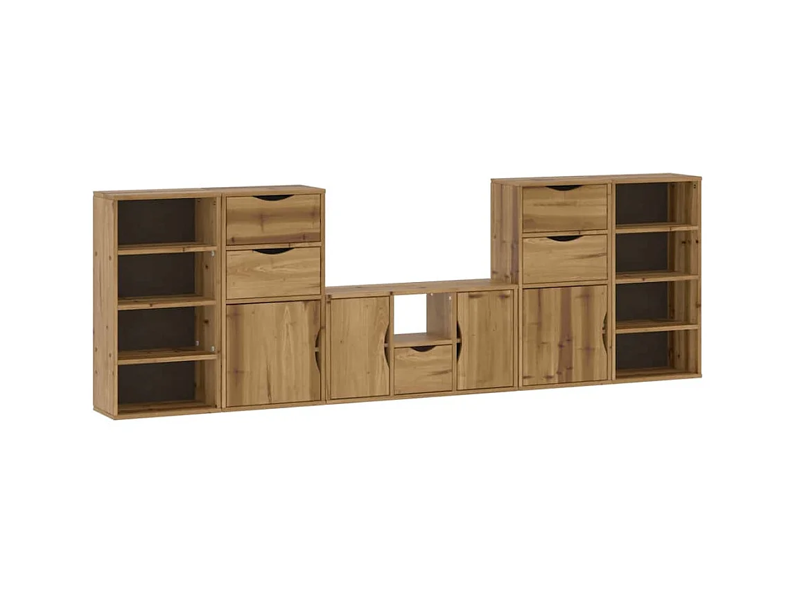 Meubles TV 5 pièces avec rangement ODDA bois de pin massif