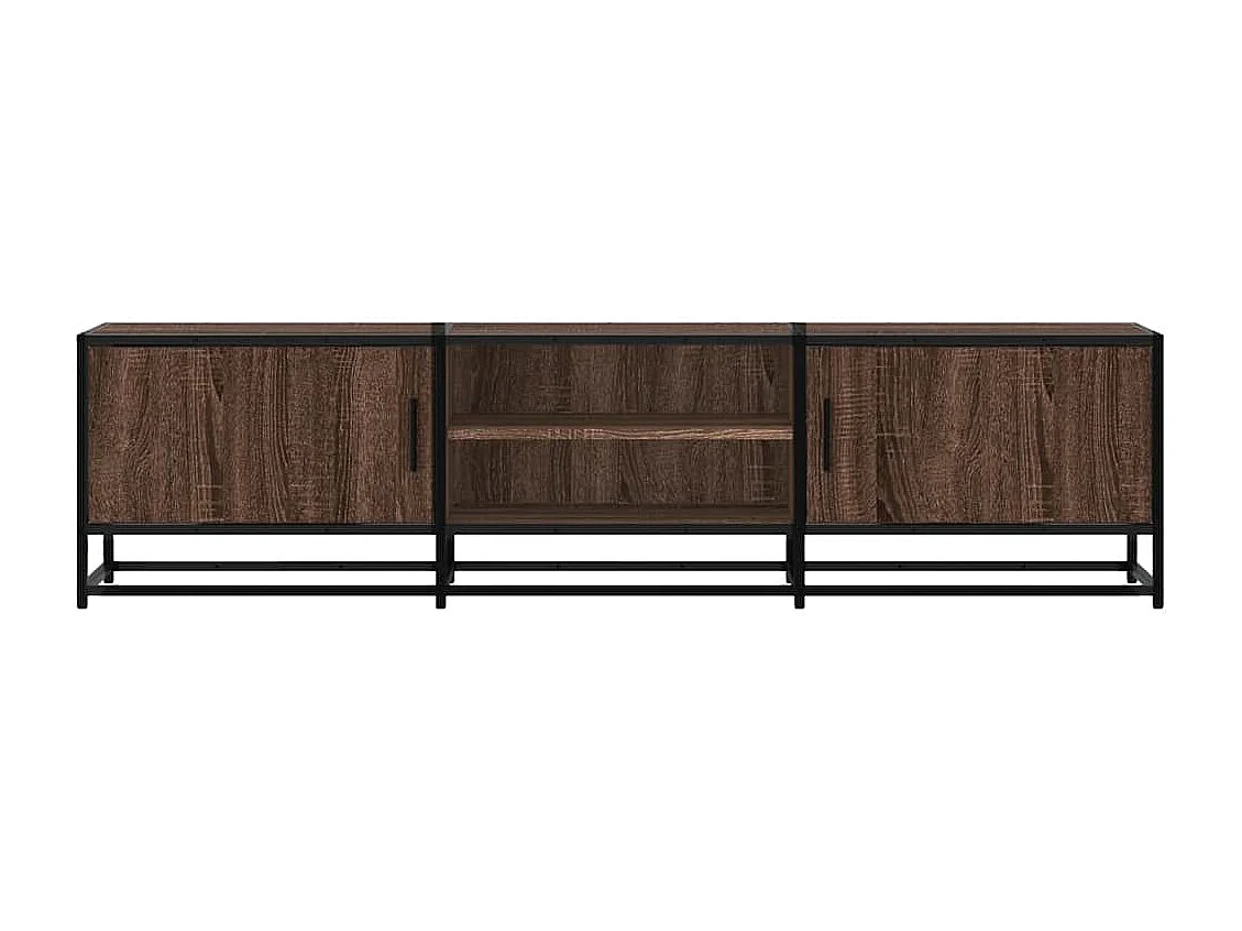 Meuble TV chêne marron 160x35x41 cm bois d'ingénierie et métal