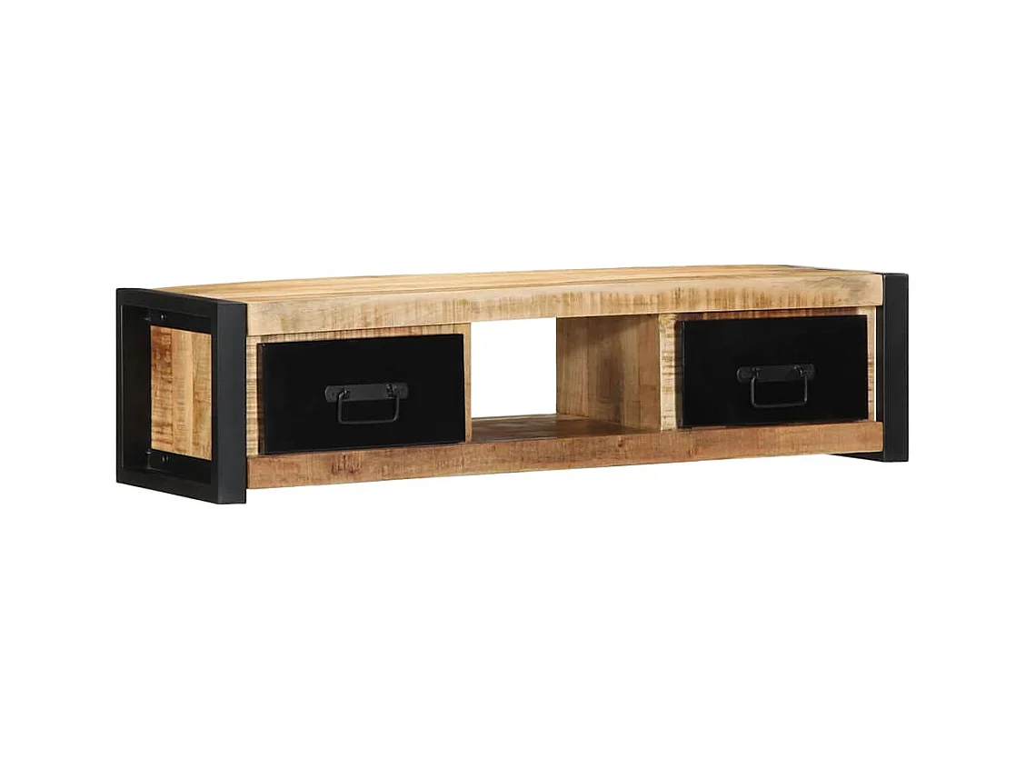 Meuble TV 100x30x25 cm bois massif de manguier brut