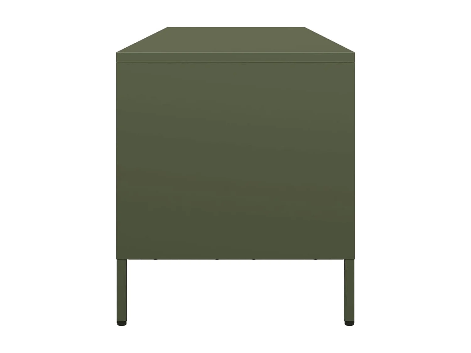 Meuble TV vert olive 135x39x43,5 cm acier laminé à froid