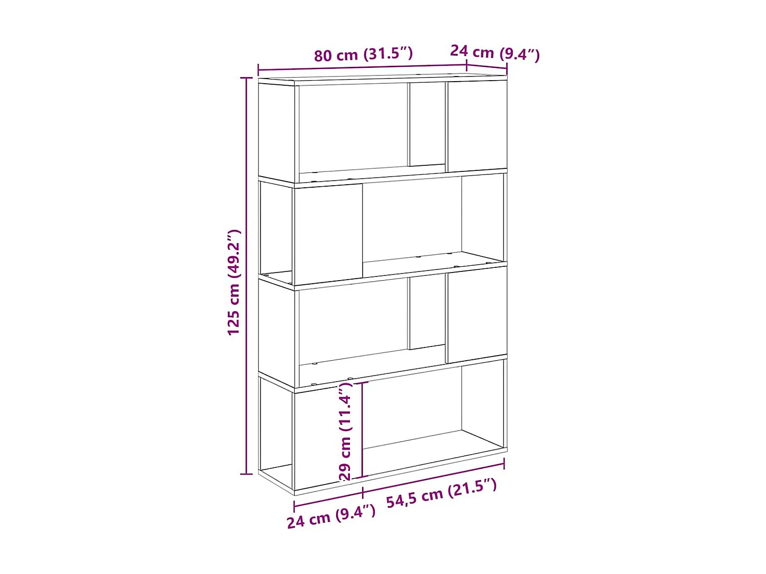 Meuble TV Marron 80 x 24 x 124 cm