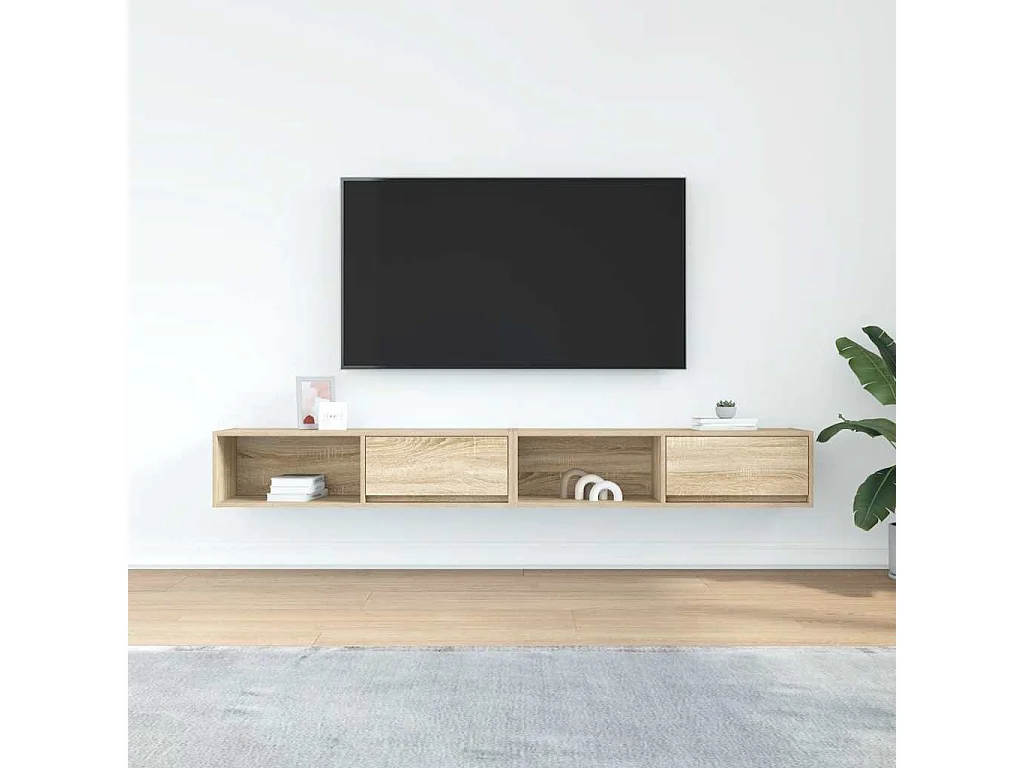Meubles TV 2 pièces chêne sonoma 100x31x25,5 cm bois d'ingénierie