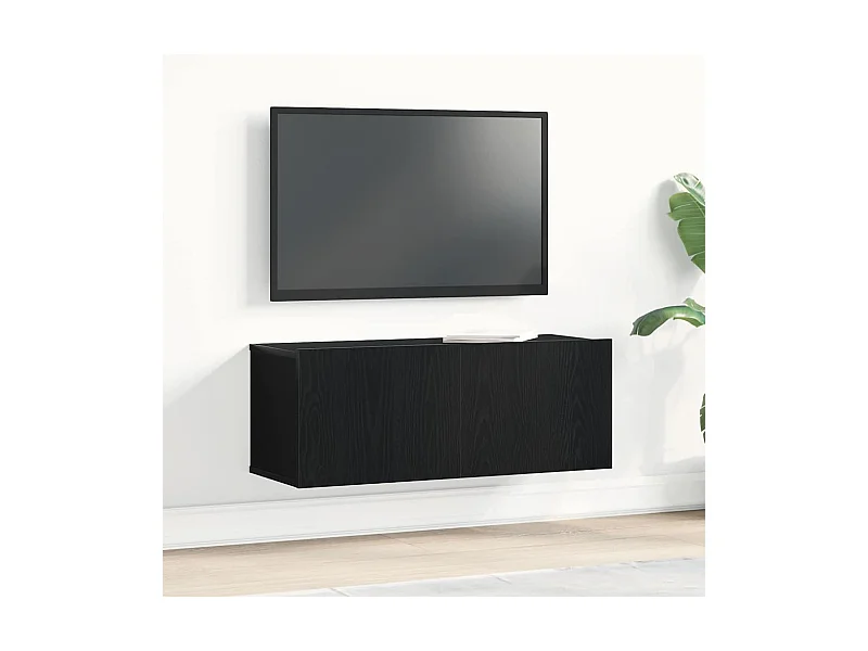 Meubles TV Chêne noir 80 x 30 x 30 cm Bois d'ingénierie