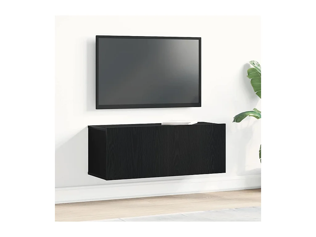 Meubles TV Chêne noir 80 x 30 x 30 cm Bois d'ingénierie