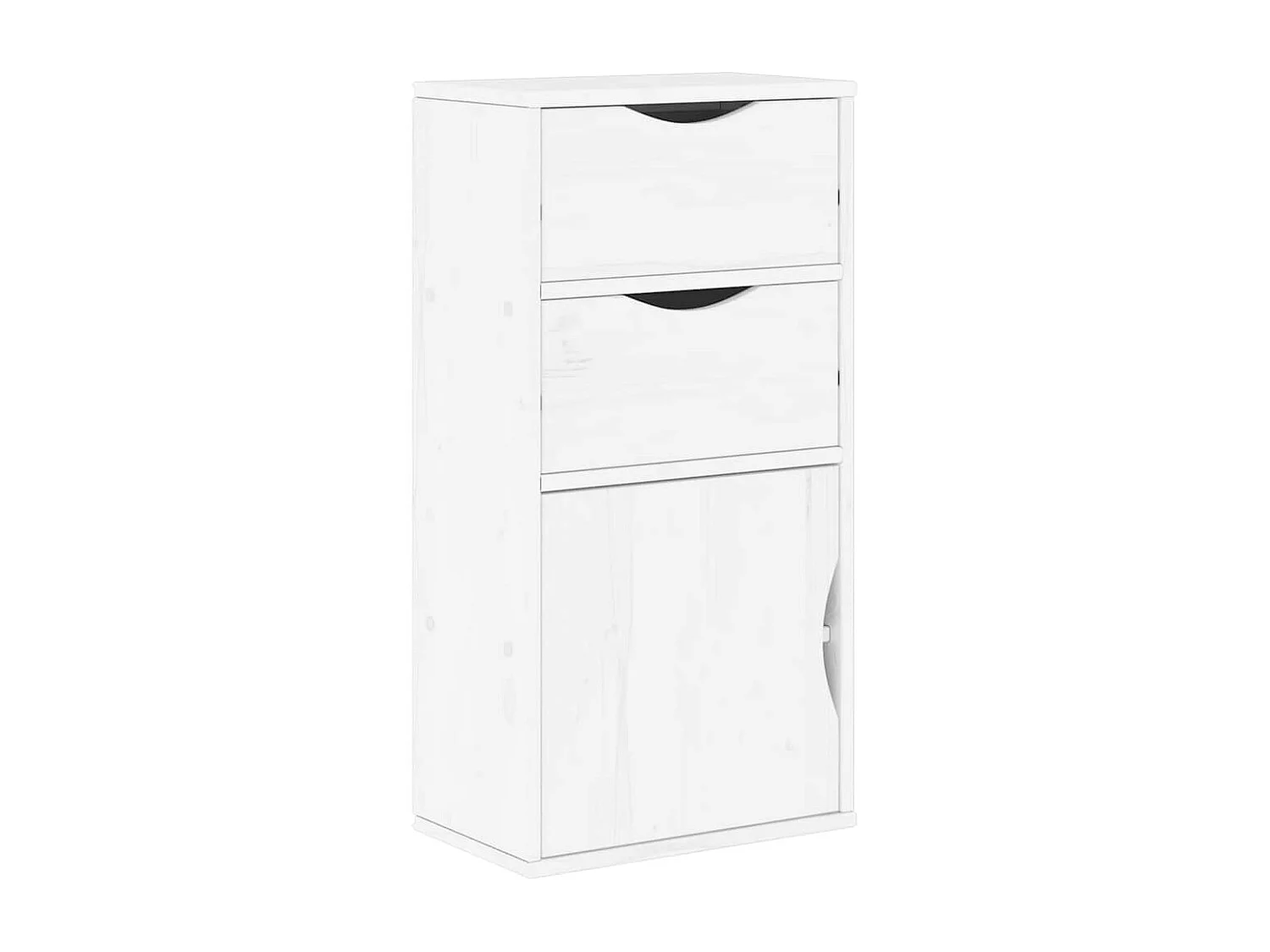 Meubles TV 5 pièces avec rangement ODDA blanc bois de pin massif