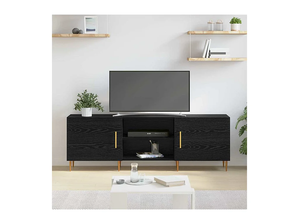 Meuble TV Chêne noir 150 x 30 x 50 cm Bois d'ingénierie