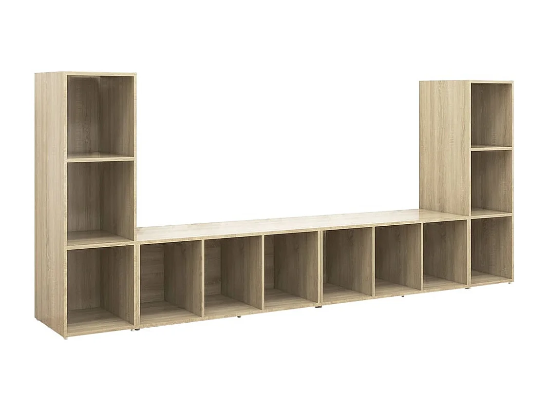 Muebles de salón 4 pzas madera ingeniería roble 107x35x37 cm